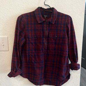 Madewell zip up flannel